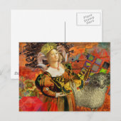 Carte Postale Aries Orange Woman : Collage d'art antique gothiqu (Devant / Derrière)
