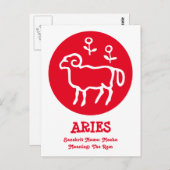 Carte postale Aries Sanskrit (Devant / Derrière)