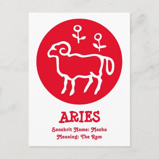 Carte postale Aries Sanskrit (Devant)