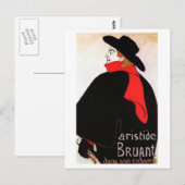 Carte Postale Aristide Bruant dans son Cabaret (Devant / Derrière)