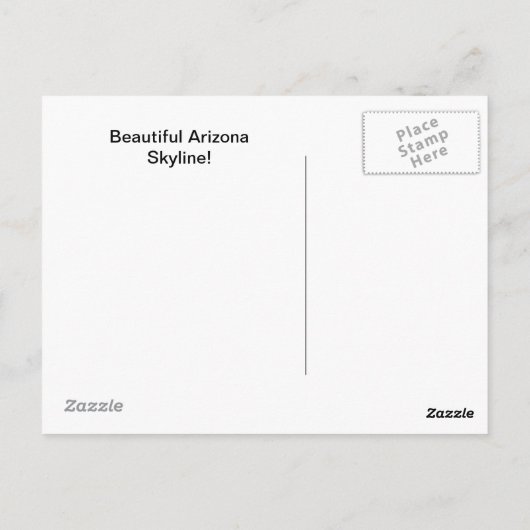 Carte postale Arizona (Dos)