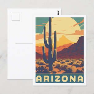 Carte Postale Arizona Amérique célèbre Vintage voyage Place