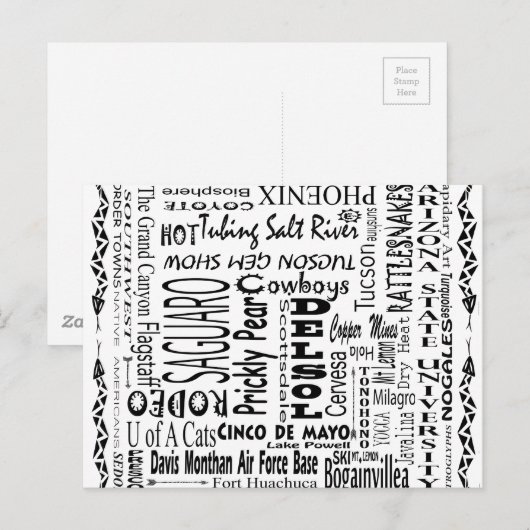 Carte Postale Arizona Buzz Mots (Devant / Derrière)