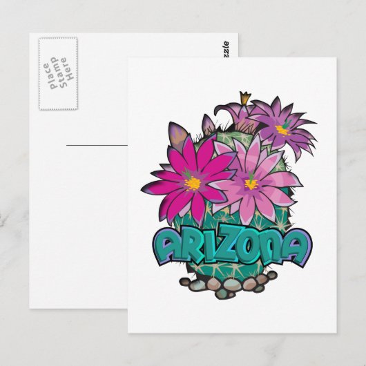 Carte Postale Arizona Cactus Blooms (Devant / Derrière)