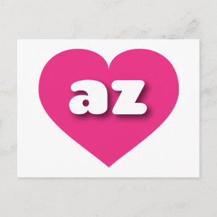 Carte Postale Arizona coeur rose chaud - J'aime az