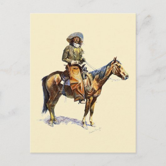 Carte Postale Arizona Cowboy vintage 1907 Frederic Remington (Devant)