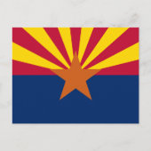 Carte Postale Arizona Drapeau : Réglage de Star Sun, État du cui (Devant)