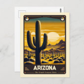 Carte Postale Arizona | Esprit patriotique Vintage (Devant / Derrière)