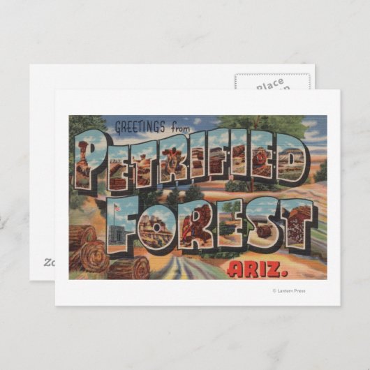 Carte Postale Arizona - Forêt pétrifiée - Grande Lettre (Devant / Derrière)