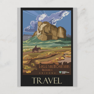 Carte Postale Arizona Mountains Vintage Retro Travel Poster