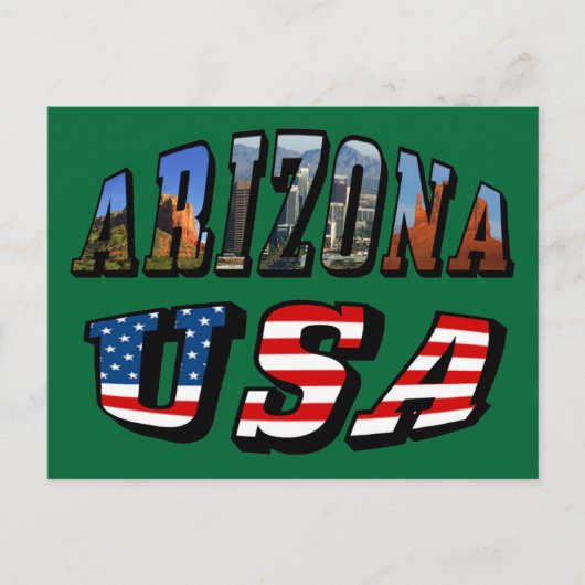 Carte Postale Arizona Picture et USA Flag Text (Devant)