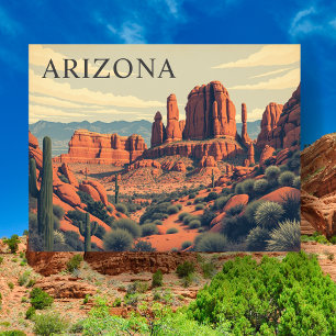Carte Postale Arizona Red Rocks Voyage Rétro
