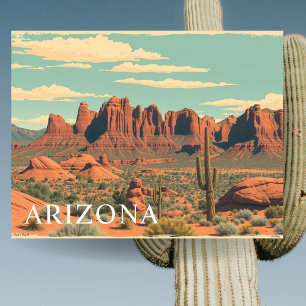 Carte Postale Arizona Red Rocks Voyage Rétro