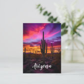 Carte Postale Arizona Saguaro Cactus Sud-Ouest Désert Sunset (Debout devant)