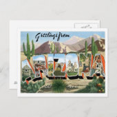 Carte Postale Arizona Salutations des États-Unis (Devant / Derrière)