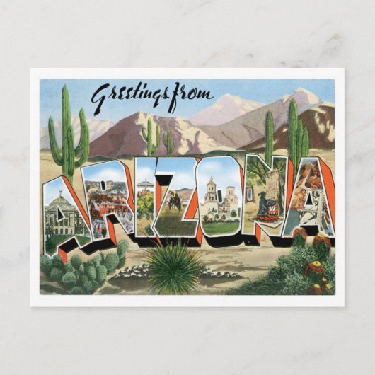 Carte Postale Arizona Salutations des États-Unis (Devant)
