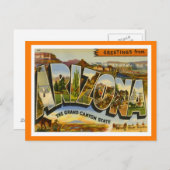 Carte Postale Arizona Salutations des États-Unis (Devant / Derrière)