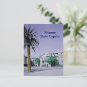 Carte Postale Arizona State Capitol Retro avec touche de couleur (Debout devant)