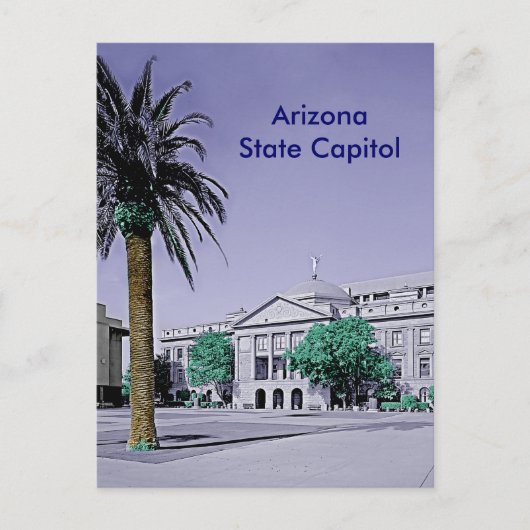 Carte Postale Arizona State Capitol Retro avec touche de couleur (Devant)