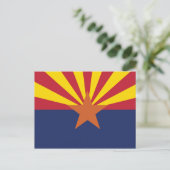 Carte Postale Arizona State Flag Copper Star & Desert Sun Rays (Debout devant)
