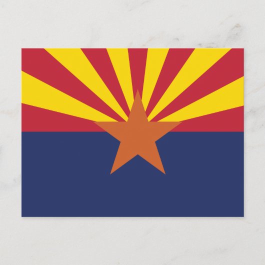 Carte Postale Arizona State Flag Copper Star & Desert Sun Rays (Devant)