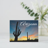 Carte postale Arizona Sunrise Cactus & Desert Trav (Debout devant)