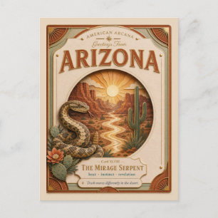 Carte Postale Arizona Vintage Paper Cut American Arcana