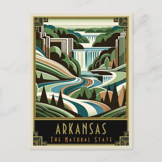 Carte Postale Arkansas | Art déco (Devant)