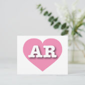 Carte Postale Arkansas Coeur rose - J'aime AR (Debout devant)