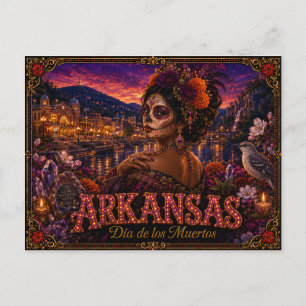 Carte Postale Arkansas Día de los Muertos Rétro