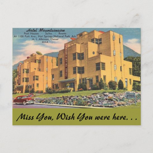 Carte Postale Arkansas, Hôtel Mountainaire (Devant)