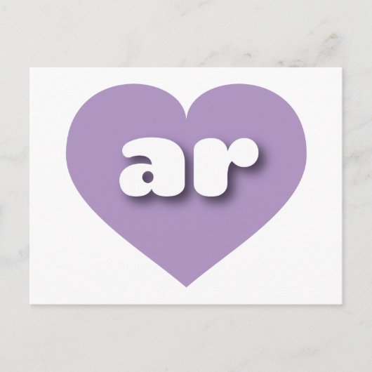 Carte Postale Arkansas lavender coeur - I love ar (Devant)