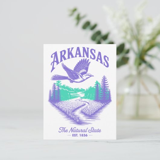 Carte Postale Arkansas L'État Naturel Établ. 1836 Voyage (Debout devant)