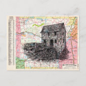 Carte Postale Arkansas Map Art (Devant)