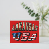 Carte Postale Arkansas Picture et USA Flag Text (Debout devant)
