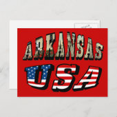 Carte Postale Arkansas Picture et USA Flag Text (Devant / Derrière)