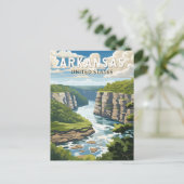 Carte Postale Arkansas Travel Art Vintage (Debout devant)