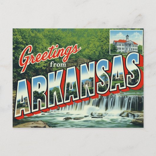 Carte Postale Arkansas Waterfall Forest (Devant)