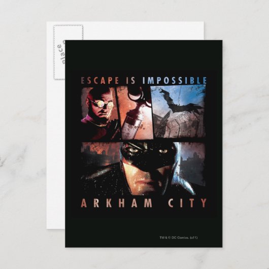 Carte Postale Arkham City Escape est impossible (Devant / Derrière)