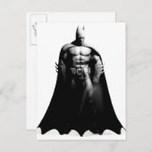 Carte Postale Arkham | Pose large noir et blanc Batman (Devant / Derrière)