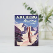 Carte Postale Arlberg Autriche affiche de voyage ski (Debout devant)