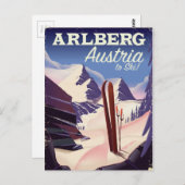 Carte Postale Arlberg Autriche affiche de voyage ski (Devant / Derrière)