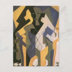 Carte Postale Arlequin à la table de Juan Gris, Cubisme Vintage
