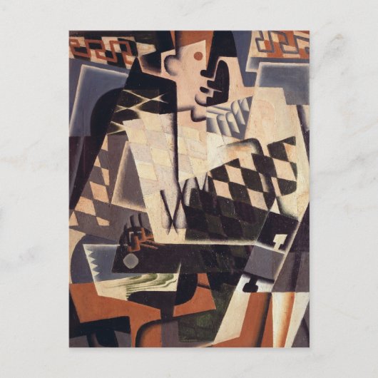 Carte Postale Arlequin avec guitare, 1917 (Devant)