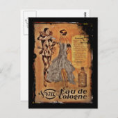 Carte Postale Arlequin et sapeur Eau de Cologne (Devant / Derrière)