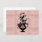 Carte postale Arlequin Harpe Bird Silhouette (Devant / Derrière)