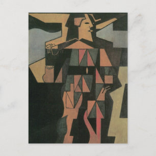 Carte Postale Arlequin par Juan Gris, Art Cubiste Vintage