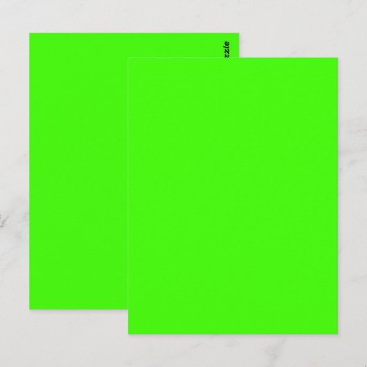 Carte Postale Arlequin Vert Néon Uni (Devant / Derrière)