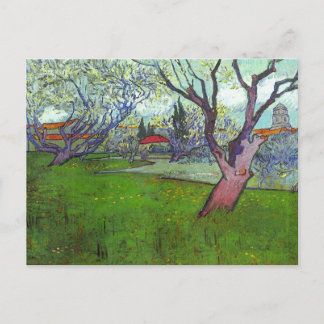 Carte Postale Arles avec arbres en Fleur, Vincent van Gogh