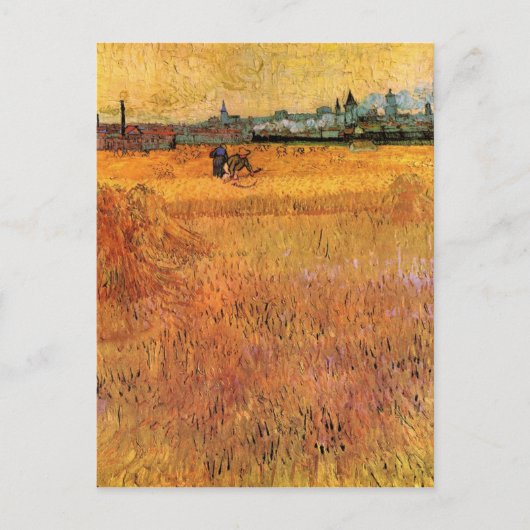 Carte Postale Arles Vue des champs de blé par van Gogh (Devant)